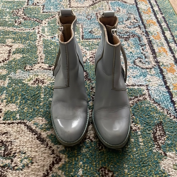Acne Studios Leather Pistol Boots in Powder Blue - Picture 2 of 6